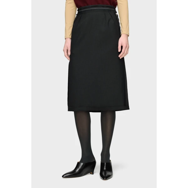 Maison Margiela Reversed Midi Skirt in Charcoal | Midi Skirts | Coveti