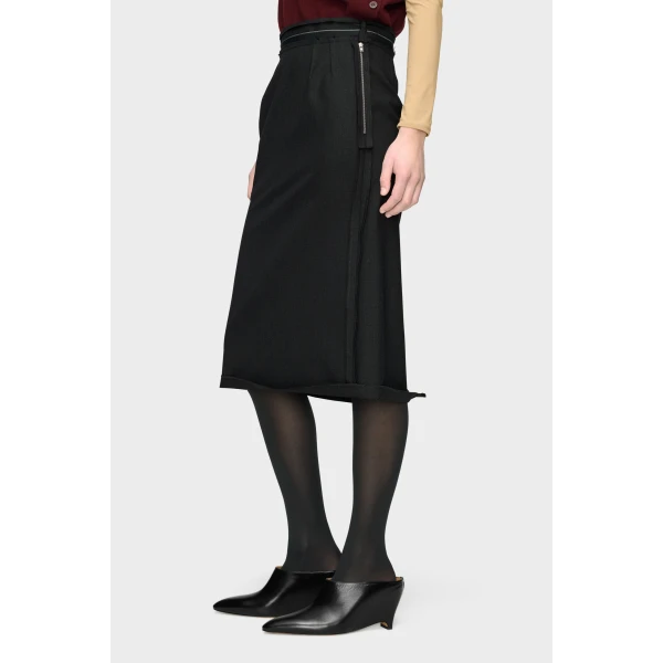Maison Margiela Reversed Midi Skirt in Charcoal | Midi Skirts | Coveti
