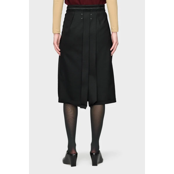 Maison Margiela Reversed Midi Skirt in Charcoal | Midi Skirts | Coveti