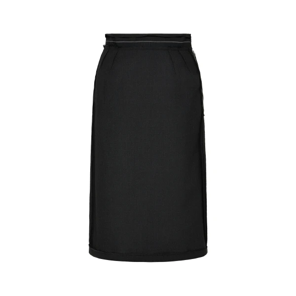 Reversed Midi Skirt in Charcoal