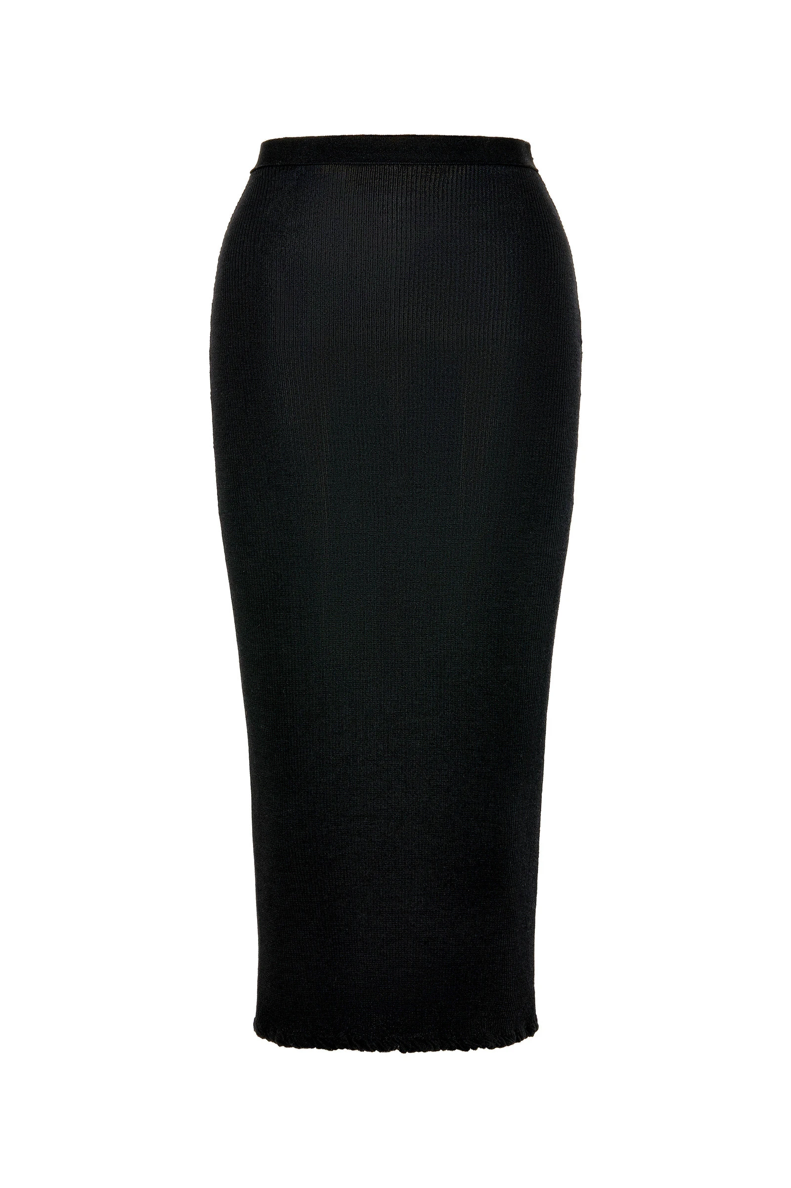 Maison Margiela Ribbed Wool Midi Skirt in Black Maison Margiela Ribbed Wool Midi Skirt in Black | Coveti