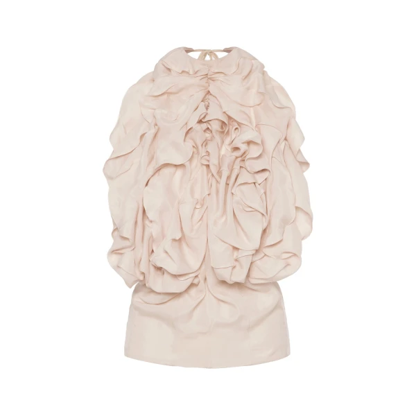 Ruffle Halter Top in Sand