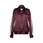 Maison Margiela Satin Bomber Jacket in Bordeaux | Coveti