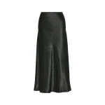 Maison Margiela Satin Midi Skirt in Black | Coveti