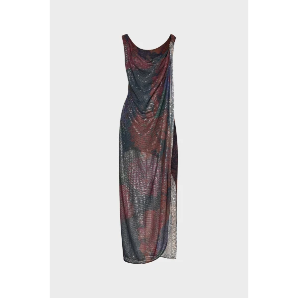 Maison Margiela Sequined Maxi Dress in Mist | Maxi Dresses | Coveti