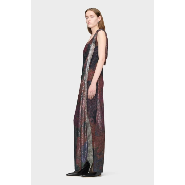 Maison Margiela Sequined Maxi Dress in Mist | Maxi Dresses | Coveti