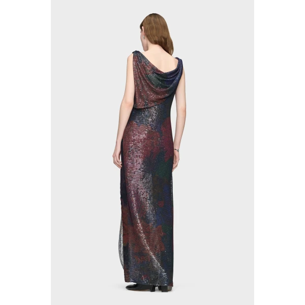 Maison Margiela Sequined Maxi Dress in Mist | Maxi Dresses | Coveti