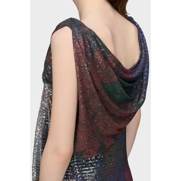 Maison Margiela Sequined Maxi Dress in Mist | Maxi Dresses | Coveti