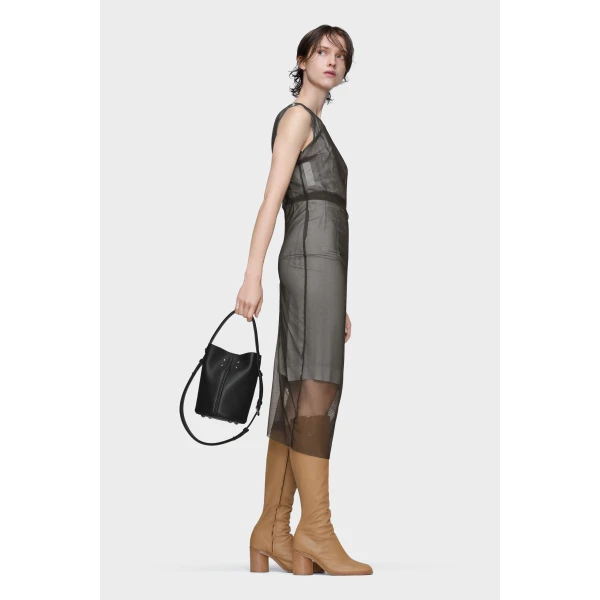 Maison Margiela Sheer Dress in Brown | Midi Dresses | Coveti