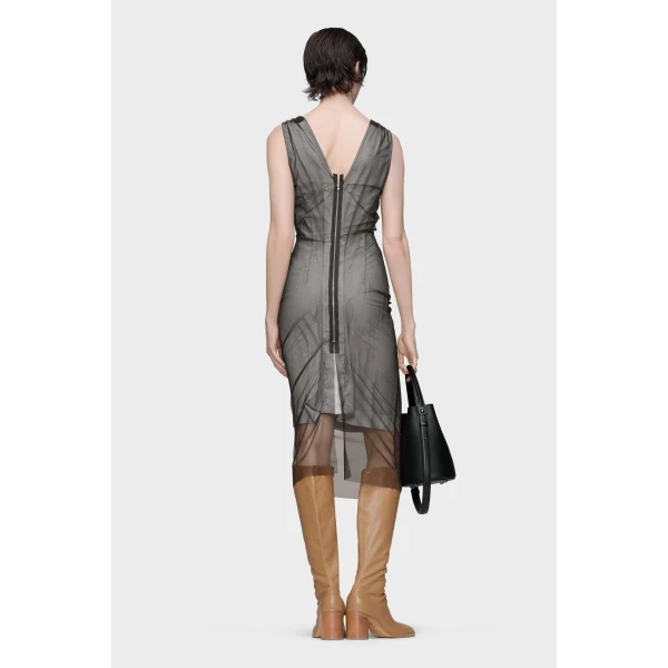Maison Margiela Sheer Dress in Brown | Midi Dresses | Coveti