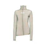 Maison Margiela Shimmer Knit Draped Longsleeve in Light Green | Coveti