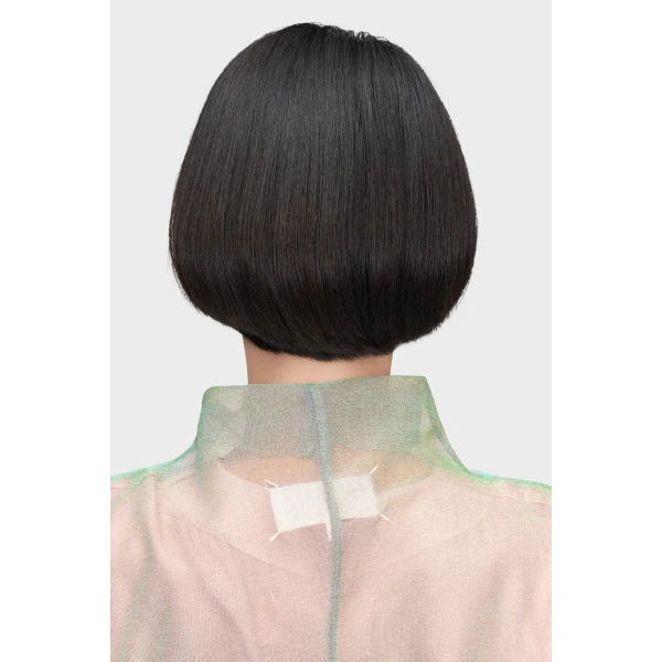Maison Margiela Shimmer Knit Draped Longsleeve in Light Green | Sweaters | Coveti