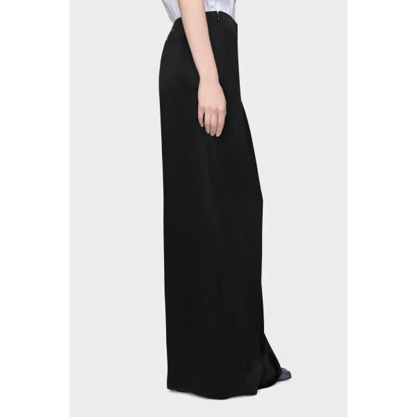 Maison Margiela Silk Draped Skirt in Black | Maxi Skirts | Coveti