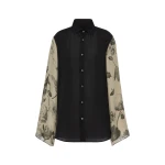 Maison Margiela Silk Floral Shirt in Black | Coveti