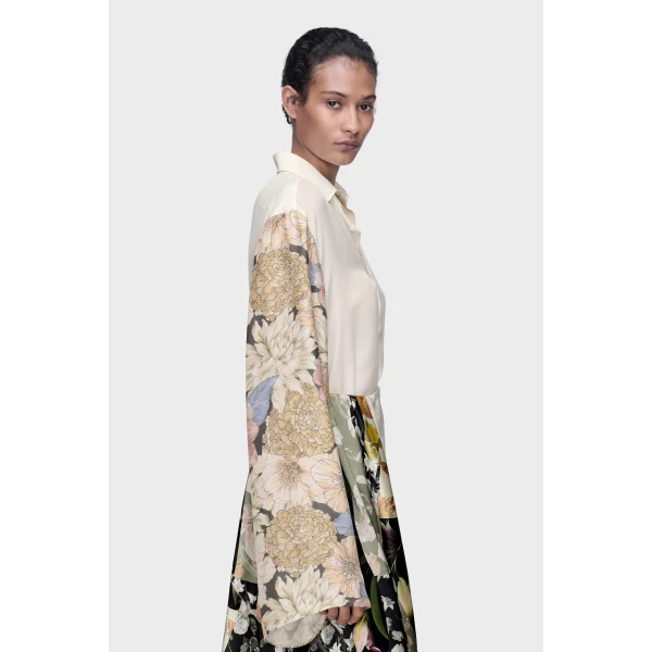 Maison Margiela Silk Floral Shirt in Ivory | Shirts | Coveti