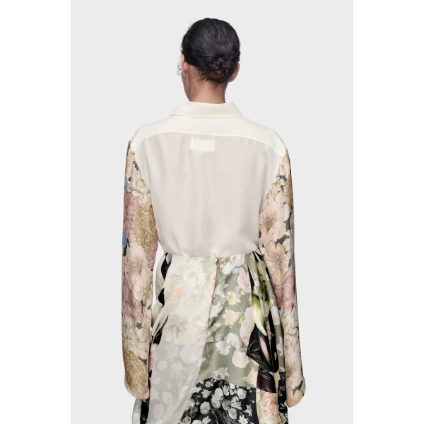 Maison Margiela Silk Floral Shirt in Ivory | Shirts | Coveti