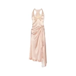 Maison Margiela Silk Lace Slip Midi Dress in Blush | Coveti