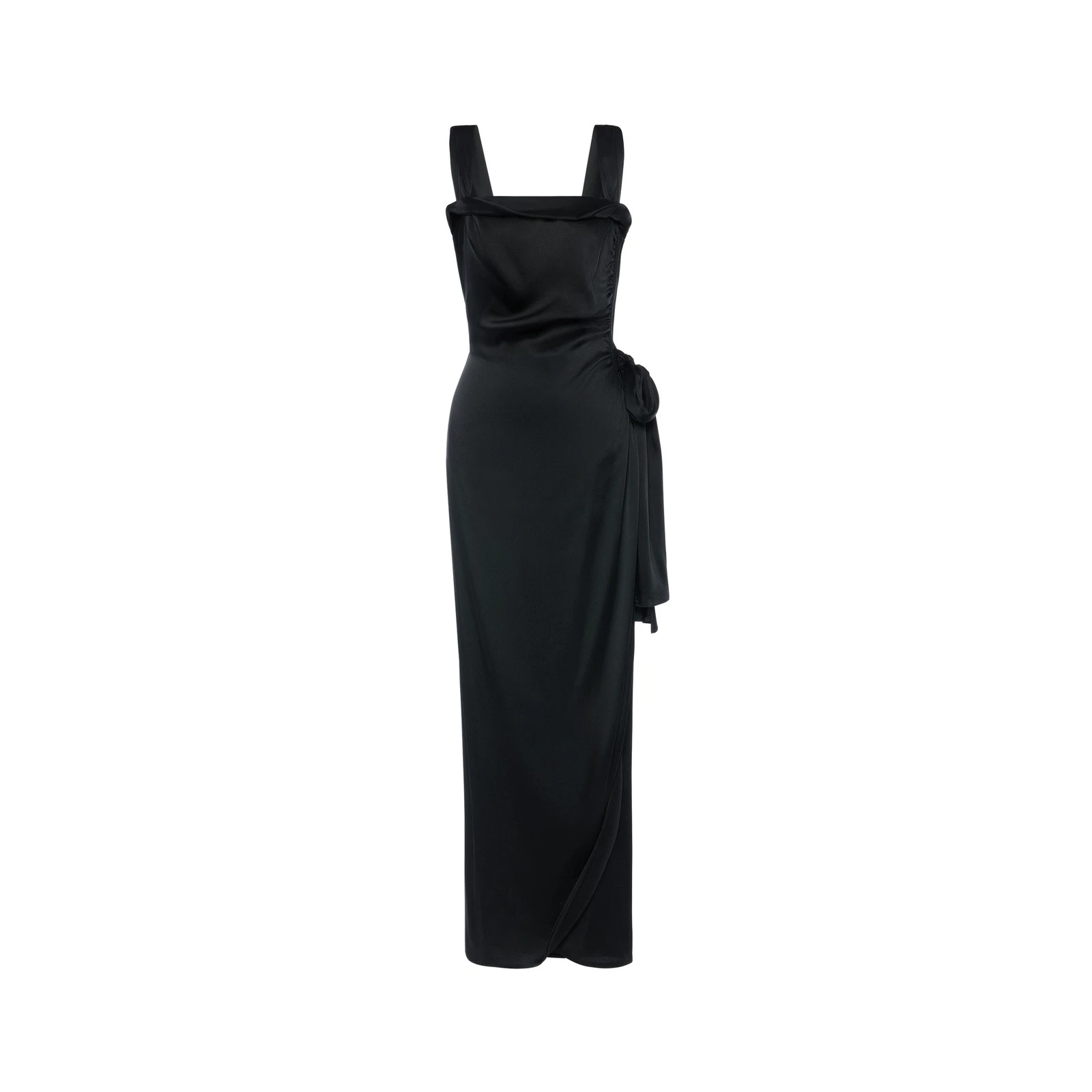 Maison Margiela Silk Satin Maxi Dress in Black Maison Margiela Silk Satin Maxi Dress in Black | Coveti