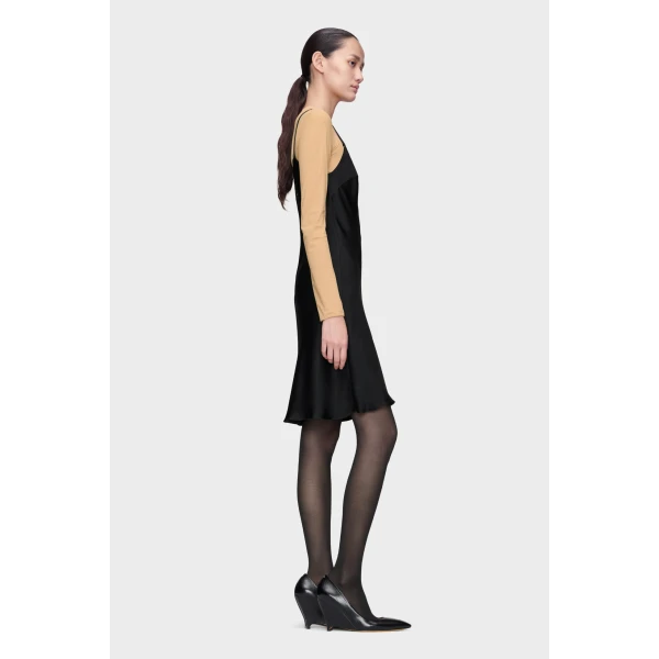 Maison Margiela Silk Slip Mini Dress in Black | Mini Dresses | Coveti