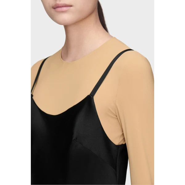 Maison Margiela Silk Slip Mini Dress in Black | Mini Dresses | Coveti