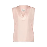 Maison Margiela Silk V-Neck Top in Pink | Coveti