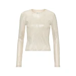 Maison Margiela Silver Print Long-Sleeve Top in Dirty Wash | Coveti
