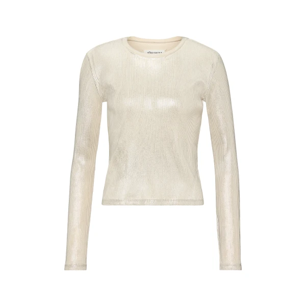 Silver Print Long-Sleeve Top in Dirty Wash