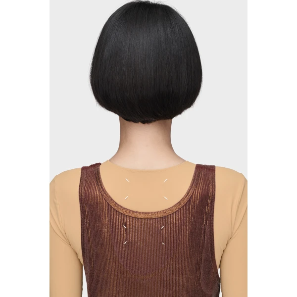 Maison Margiela Silver Print Tank Top in Beige | Sleeveless | Coveti