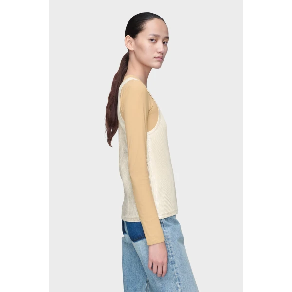 Maison Margiela Silver Print Tank Top in Dirty Wash | Sleeveless | Coveti