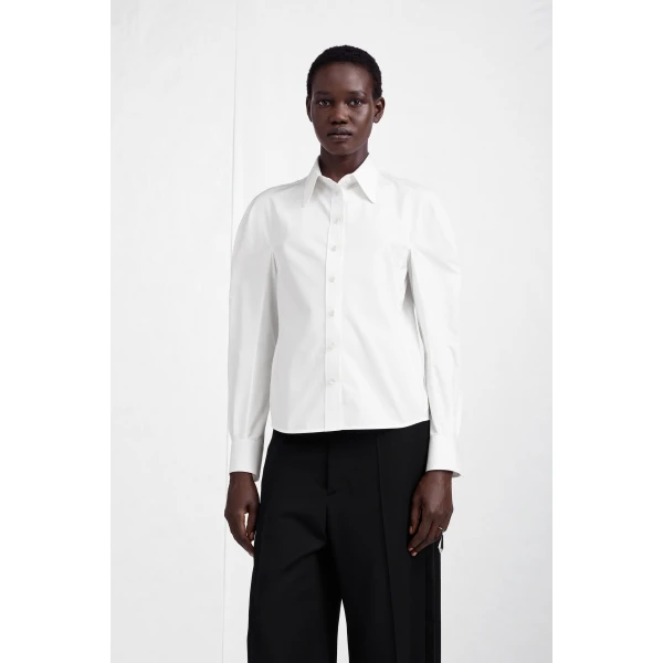 Maison Margiela Stockman Shoulder Cotton Shirt in White | Shirts | Coveti