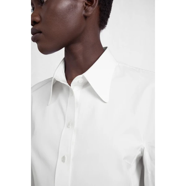 Maison Margiela Stockman Shoulder Cotton Shirt in White | Shirts | Coveti