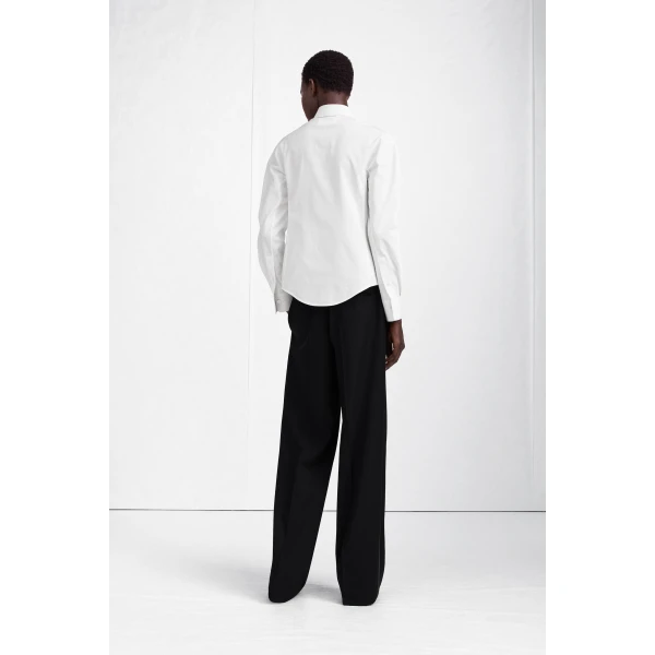 Maison Margiela Stockman Shoulder Cotton Shirt in White | Shirts | Coveti