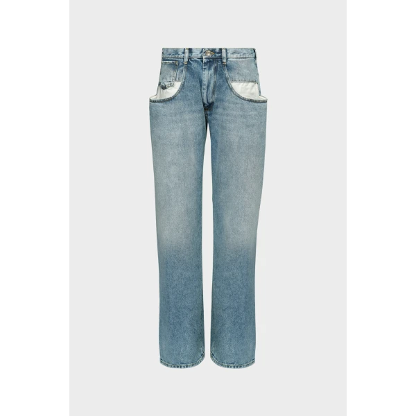 Maison Margiela Straight Jeans with Contrasted Pockets in Blue Jeans | Denim | Coveti