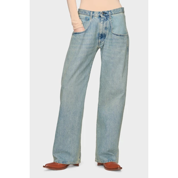 Maison Margiela Straight-Leg Jeans in Light Blue | Denim | Coveti