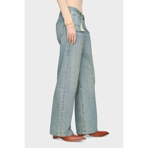 Maison Margiela Straight-Leg Jeans in Light Blue | Denim | Coveti
