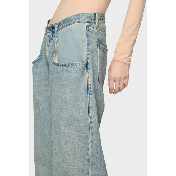 Maison Margiela Straight-Leg Jeans in Light Blue | Denim | Coveti