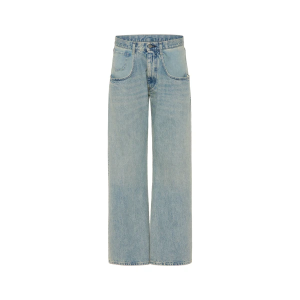 Straight-Leg Jeans in Light Blue