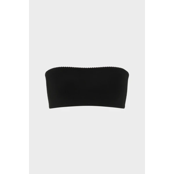 Maison Margiela Strapless Bandeau Top in Black | Cropped Top | Coveti