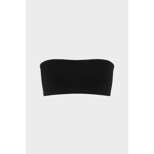 Maison Margiela Strapless Bandeau Top in Black | Cropped Top | Coveti