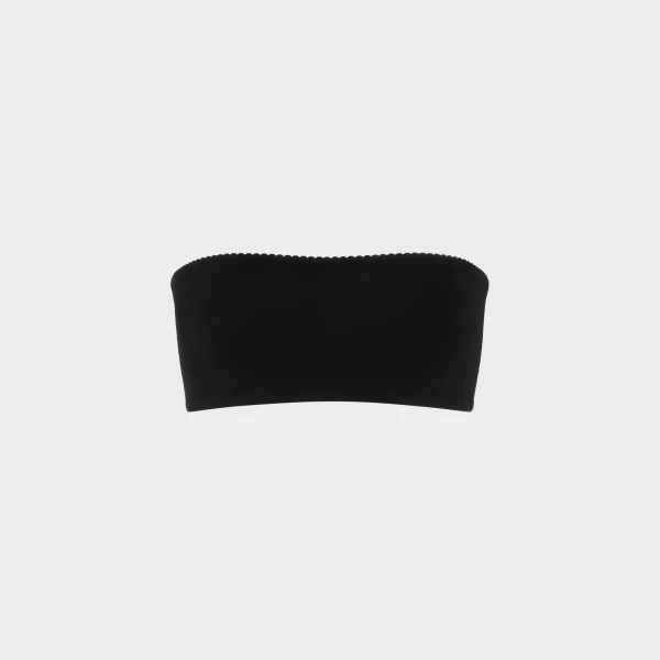 Maison Margiela Strapless Bandeau Top in Black | Cropped Top | Coveti