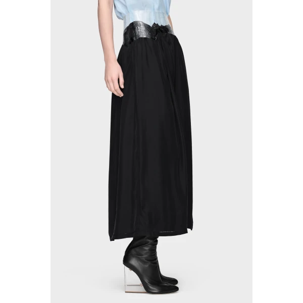 Maison Margiela Taped Midi Skirt in Black | Midi Skirts | Coveti