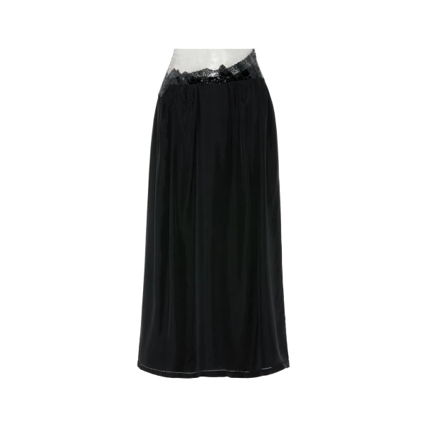 Taped Midi Skirt in Black