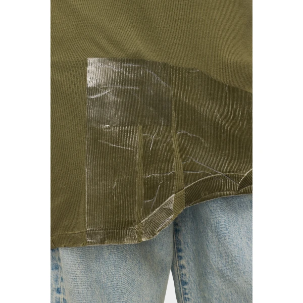 Maison Margiela Taped Rib Mini Dress in Olive | Mini Dresses | Coveti