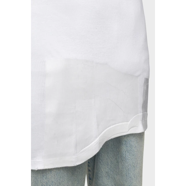 Maison Margiela Taped Rib Mini Dress in White | Mini Dresses | Coveti