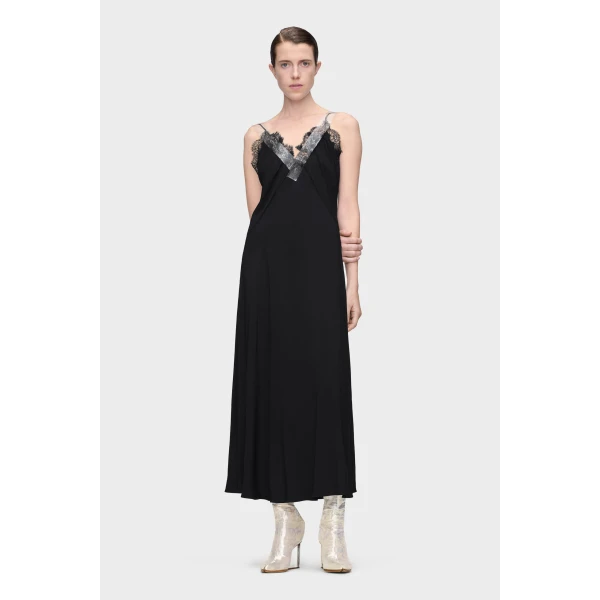 Maison Margiela Taped Slip Dress in Black | Midi Dresses | Coveti