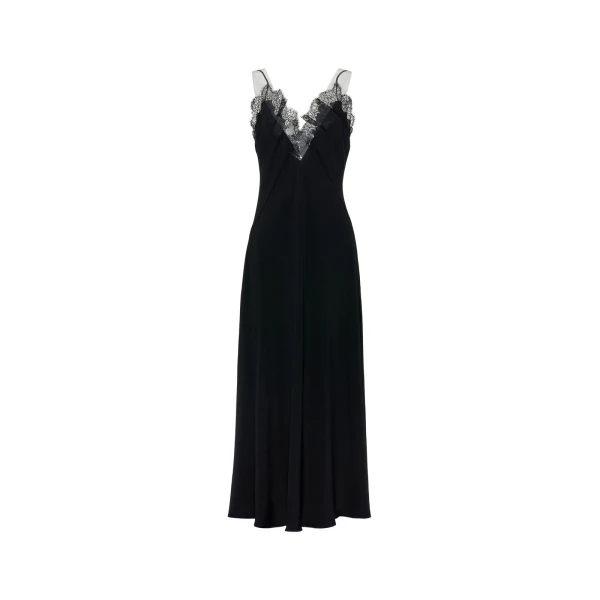Taped Slip Dress in Black