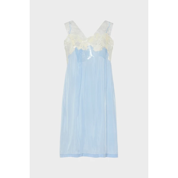 Maison Margiela Taped Slip Dress in Light Blue | Mini Dresses | Coveti