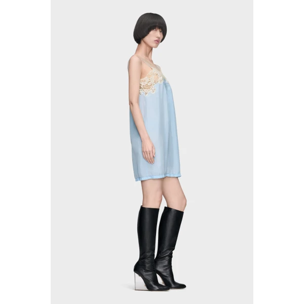 Maison Margiela Taped Slip Dress in Light Blue | Mini Dresses | Coveti