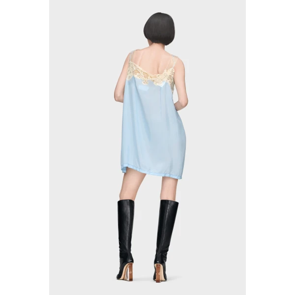 Maison Margiela Taped Slip Dress in Light Blue | Mini Dresses | Coveti