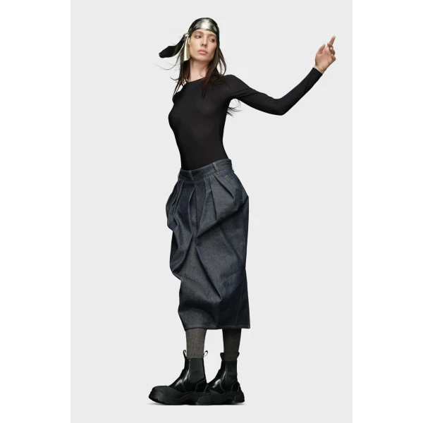Maison Margiela Technical Jersey Crew-Neck Bodysuit in Black | Bodysuit | Coveti